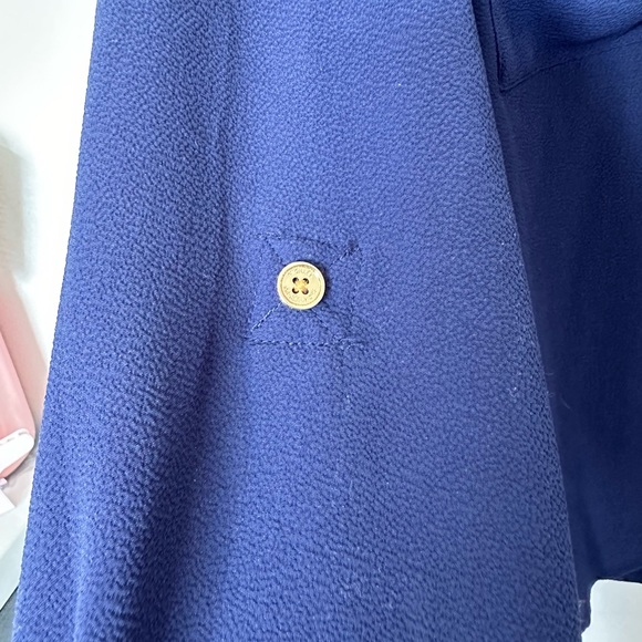 Michael Kors Navy Blue & Gold Blouse - Picture 4 of 7